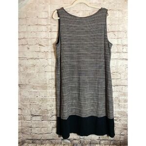 J. Jill Wearever Collection Dress Womens Large Black Gray Striped Flowy Stretchy